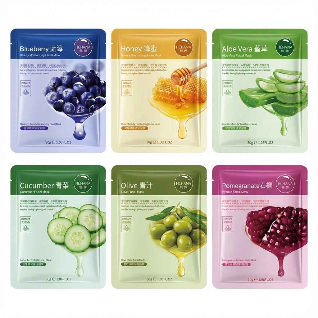 Fruit Facial Masks Variety Pack (12 Sheets)